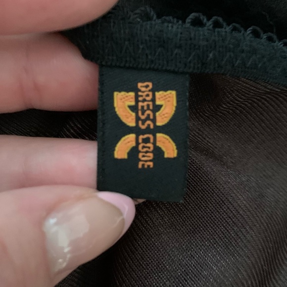 Vintage Dress Code 90s Black Brown Mesh Layered Grungy Asymmetrical Mini Dress - Picture 6 of 7